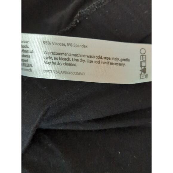 Eileen Fisher‎ Black Wide Leg Cropped Pants Women's Large Lagan Look Coastal - Picture 6 of 8